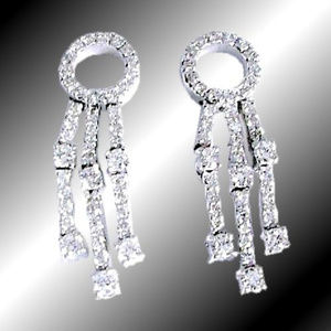 Diamond Earrings 1.74TDW 14KT White Gold